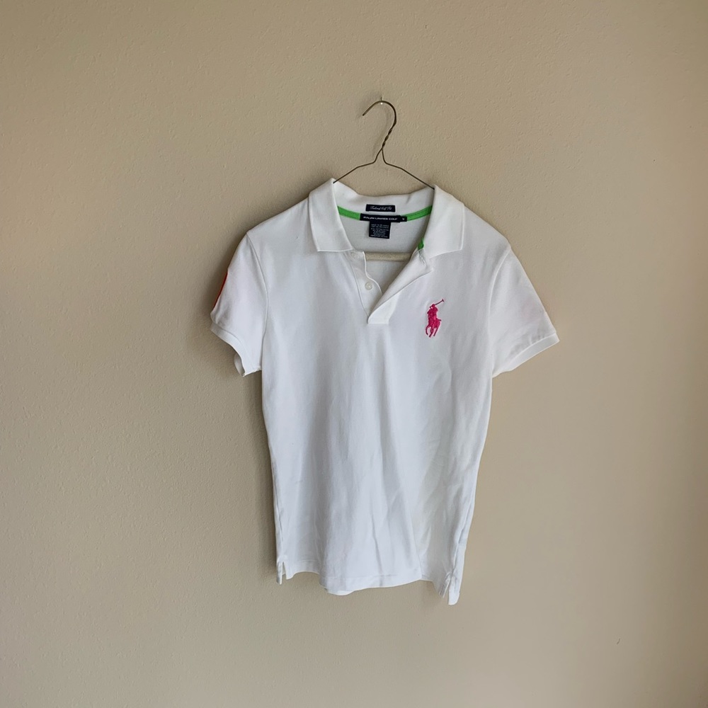 Ralph Lauren Polo. White and Pink. Size M.
